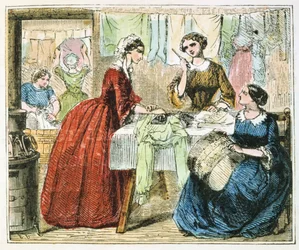Bügelzimmer in einer Wäscherei, 1867