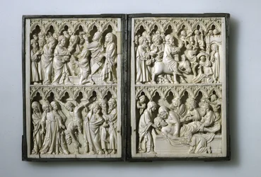Elfenbein-Diptychon mit Szenen aus dem Leben Christi, Eigentum von Königin Jadwiga von Polen, 14. Jahrhundert