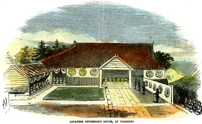 Haus des japanischen Gouverneurs, in Nagasaki, Japan, 1855
