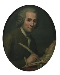 Jean-Jacques Rousseau 1712-1778 schreibt ein Notenblatt