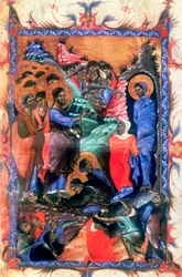 Jesus erweckt Lazarus nach vier Tagen, um 1280