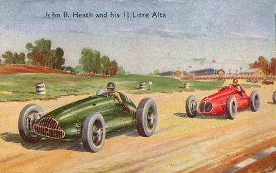 John B. Heath und sein 1 1/2 Liter Alta, um 1953