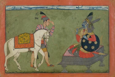 Kalki-Avatar, die zukünftige Inkarnation Vishnus, ca. 1700-1710.
