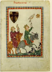 König Konrad der Jüngere aus dem Codex Manesse, zwischen 1305 und 1340