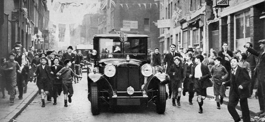 König Georgs letzter Besuch im East End, London