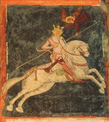 König Wladyslaw II. Jagiello. Fresko in der Dreifaltigkeitskapelle in Lublin