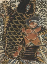 Kintaro mit Karpfen, 19. Jahrhundert
