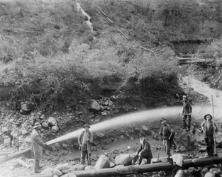 La Grange Mine Crew, Kalifornien, 1890er Jahre