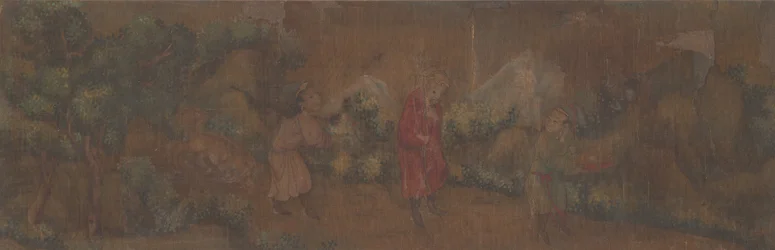 Landschaftsgemälde einer Figur in einer Waldlandschaft