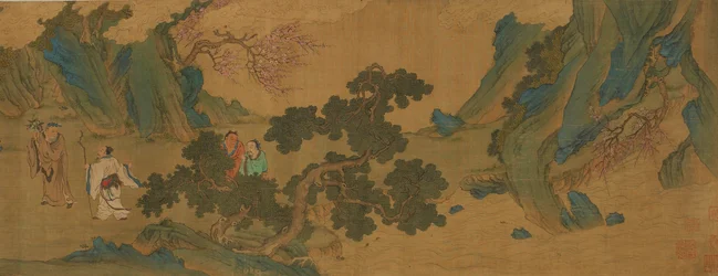 Landschaft mit daoistischen Unsterblichen in den Bergen, Ming- oder Qing-Dynastie, 17. Jahrhundert