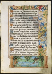 Blatt aus einem Stundenbuch: Affe beim Angeln, 1500-1510