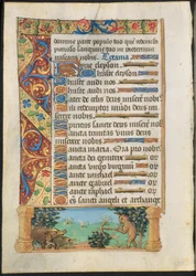 Blatt aus einem Stundenbuch: Affen jagen Wildschweine recto und Affen fischen verso, ca. 1500-1510