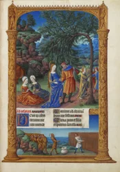 Les Très Riches Heures des Herzogs von Berry, Folio 57r - Die Flucht nach Ägypten