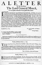 Brief von General Monck an den Sprecher des Unterhauses, 1659 1903