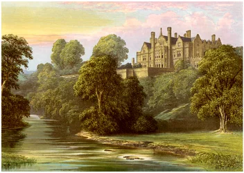 Lilburn Tower, Northumberland, Heimat der Familie Collingwood, um 1880