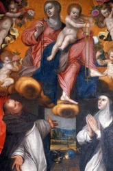 Loire Atlantique Nr. 069 - Moutiers - St.-Pierre-Kirche - Altaraufsatz Detail