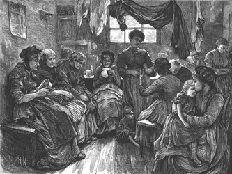 Niedriges Unterkunftshaus, St. Giles, 1872