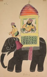 Mahant von Tarakeshwar reitet auf einem Elefanten, 1800er Jahre