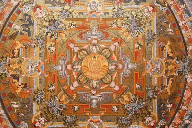 Mandala auf einem Thangka, Bhaktapur, Nepal