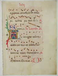 Manuskriptblatt mit Initiale A, aus einem Antiphonar, Italienisch, 15. Jahrhundert