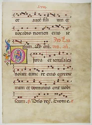 Manuskriptblatt mit Initiale O, aus einem Antiphonar