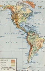 Karte - Der amerikanische Kontinent, 1916