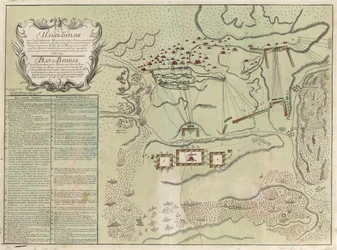 Karte der Schlacht von Savuchny, 1739-1740