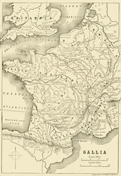 Karte von Gallien und einem Teil Britanniens, 1890