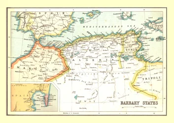 Karte der Barbareskenstaaten