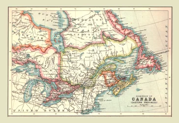 Karte des Dominion of Canada, östliche Provinzen, 1902