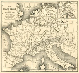 Karte des Frankenreichs unter Karl dem Großen, 1890