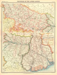 Karte der Provinzen des unteren Ganges