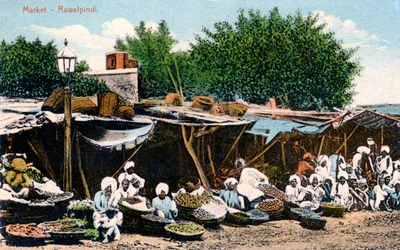 Markt, Rawalpindi, Indien, frühes 20. Jahrhundert