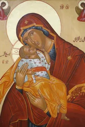 Melkitische Ikone: Jungfrau und Kind, Nazareth, Israel