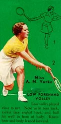 Miss A. M. Yorke - Niedriger Vorhand-Volley, ca. 1935