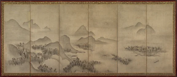 Mondscheinlandschaft, eines von einem Paar, späte 1500er
