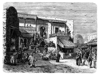 Maurisches Kaffeehaus in Sidi Bou Said, Tunis, um 1890