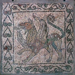 Mosaik eines Greifen in der Kirche San Giovanni Evangelista, 13. Jahrhundert