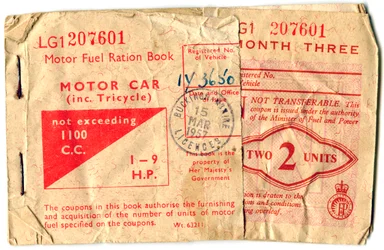 Kraftstoffrationierungsbuch, 1957
