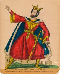 Mr. G. Bennett als König in Hamlet, um 1849
