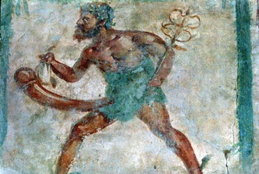 Wandgemälde des Merkur, Pompeji, Italien
