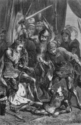 Ermordung von Prinz Edward bei Tewkesbury, 4. Mai 1471, ca. 1880