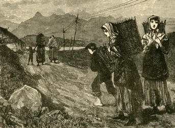 Einheimische holen Torf, 1898