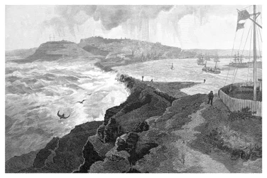 Newcastle, von Nobbys Head, New South Wales, Australien, 1886