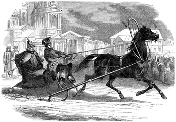 Nikolaus I. 1796-1855, Kaiser von Russland, in seiner Droschke, St. Petersburg, 1853