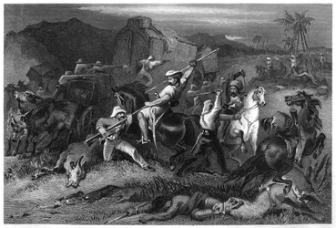 Nächtlicher Ausfall und Angriff auf Gepäckwagen, 1857, um 1860