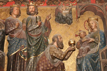Notre-Dame de Paris Kathedrale Skulptur: Epiphanie, Paris, Frankreich