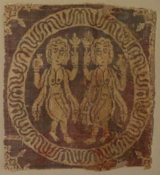 Nackte Tänzerinnen von einer Tunika, 700er Jahre