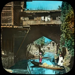 Alte Brücke, Srinagar, Kaschmir, Indien, spätes 19. oder frühes 20. Jahrhundert