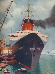 Eines der größten Schiffe der Welt. Der französische Liner Normandie, 1937